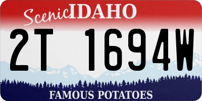 ID license plate 2T1694W