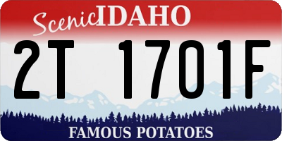 ID license plate 2T1701F
