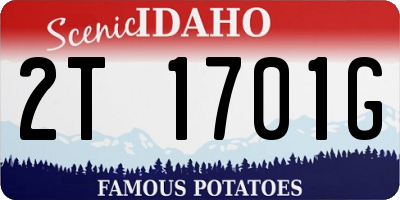 ID license plate 2T1701G