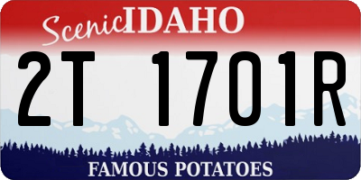 ID license plate 2T1701R