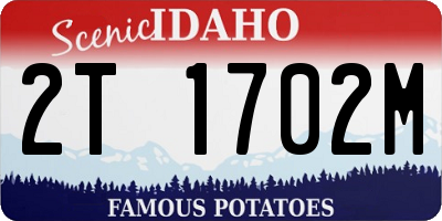 ID license plate 2T1702M