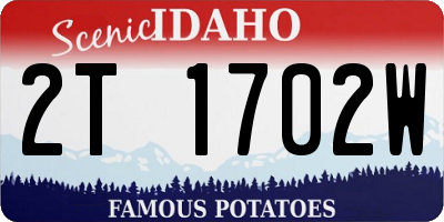 ID license plate 2T1702W