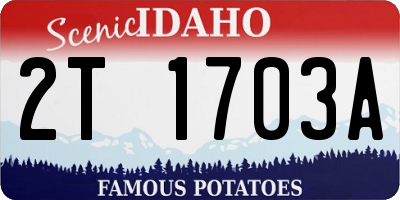 ID license plate 2T1703A