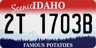 ID license plate 2T1703B