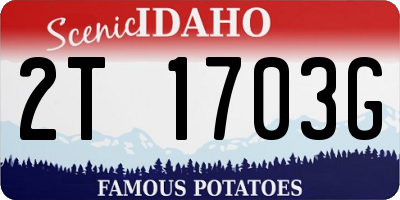 ID license plate 2T1703G