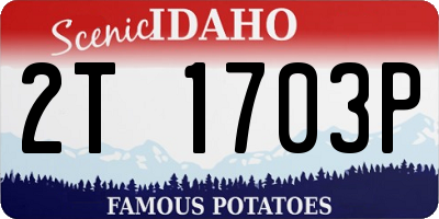 ID license plate 2T1703P