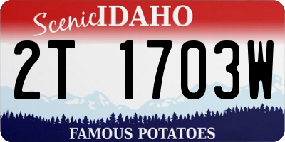 ID license plate 2T1703W