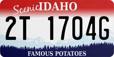 ID license plate 2T1704G