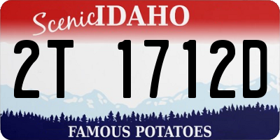 ID license plate 2T1712D