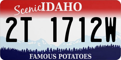ID license plate 2T1712W