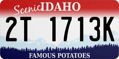 ID license plate 2T1713K