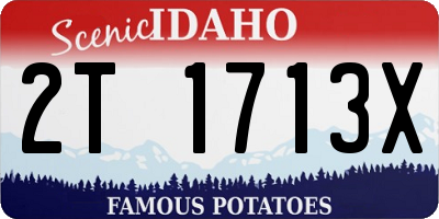 ID license plate 2T1713X