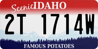ID license plate 2T1714W
