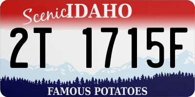 ID license plate 2T1715F