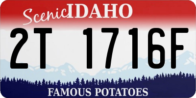 ID license plate 2T1716F