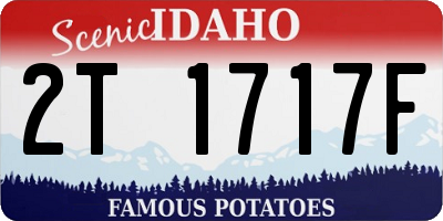 ID license plate 2T1717F