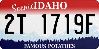 ID license plate 2T1719F
