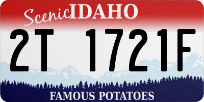 ID license plate 2T1721F