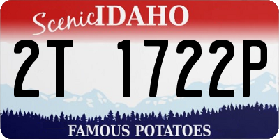ID license plate 2T1722P