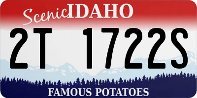ID license plate 2T1722S
