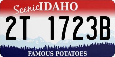 ID license plate 2T1723B
