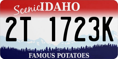 ID license plate 2T1723K
