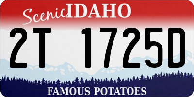 ID license plate 2T1725D