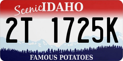 ID license plate 2T1725K