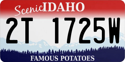 ID license plate 2T1725W