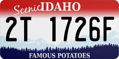 ID license plate 2T1726F