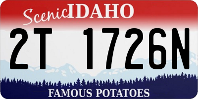 ID license plate 2T1726N