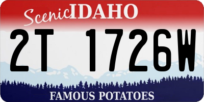 ID license plate 2T1726W