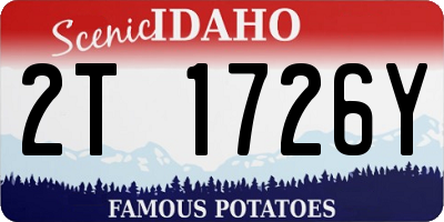 ID license plate 2T1726Y