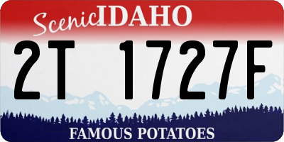 ID license plate 2T1727F