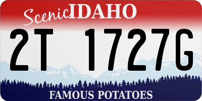 ID license plate 2T1727G