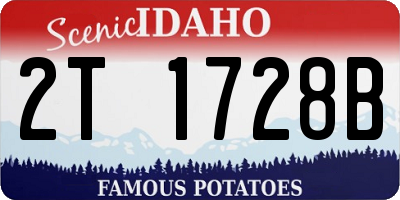 ID license plate 2T1728B