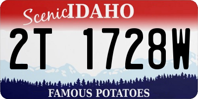 ID license plate 2T1728W