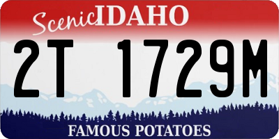 ID license plate 2T1729M