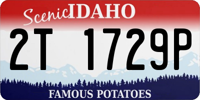 ID license plate 2T1729P