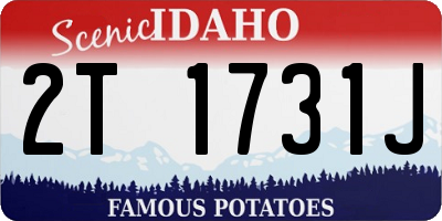 ID license plate 2T1731J