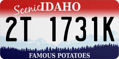 ID license plate 2T1731K