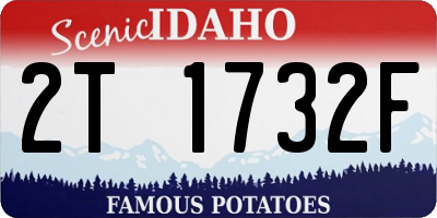 ID license plate 2T1732F