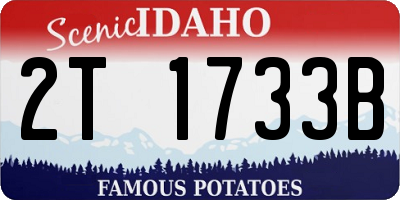 ID license plate 2T1733B