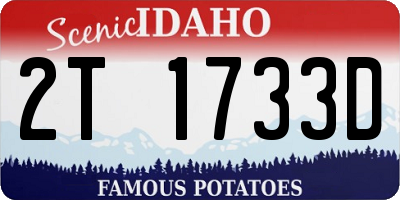 ID license plate 2T1733D