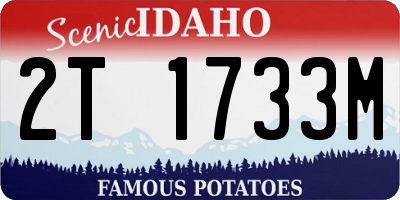 ID license plate 2T1733M