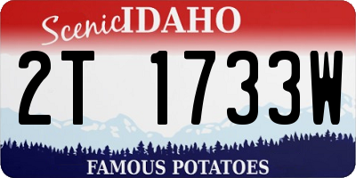 ID license plate 2T1733W