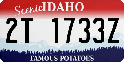 ID license plate 2T1733Z