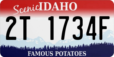 ID license plate 2T1734F