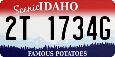 ID license plate 2T1734G