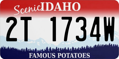 ID license plate 2T1734W